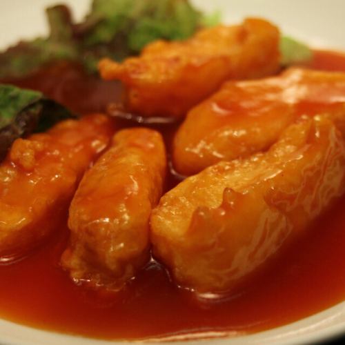 白身魚のケチャップ煮