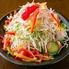 こだわり豆腐と新鮮野菜サラダ