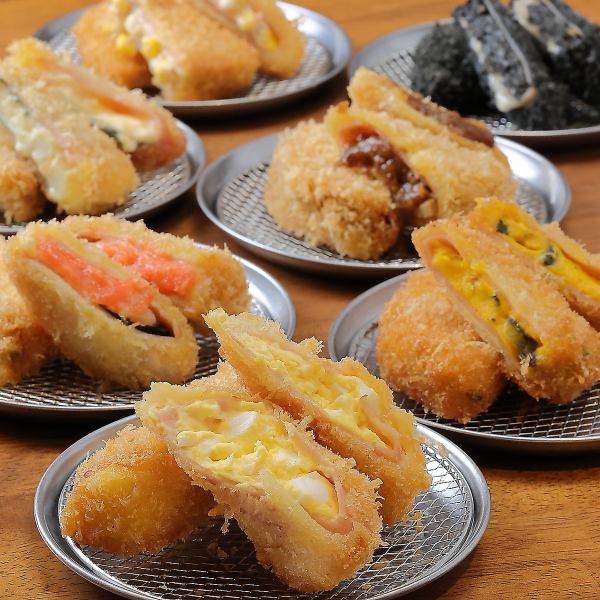 堂山食堂の看板メニューハムカツ♪8種類の味を楽しんで頂けますので一度食べて見て下さい♪１個330円(税込)