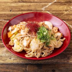 海鮮にんにく塩焼きそば