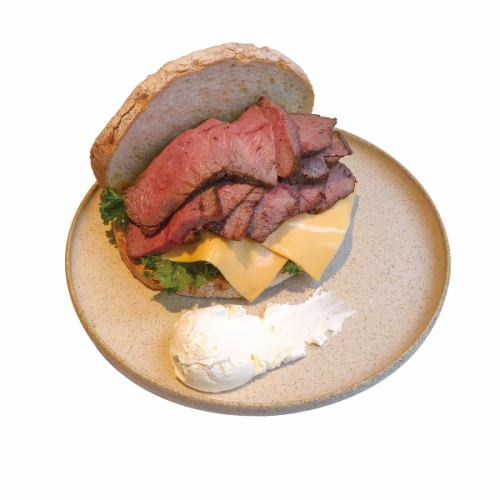 Double Roast Beef and Cheese Sandwich