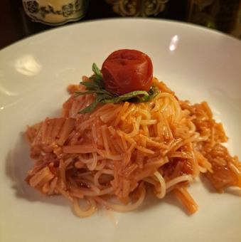 梅とえのきの冷製パスタ
