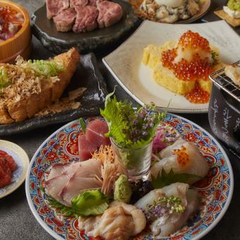[Charcoal-Grilled Specialty Course] 9 dishes with 2.5 hours of all-you-can-drink ⇒ 8000 yen