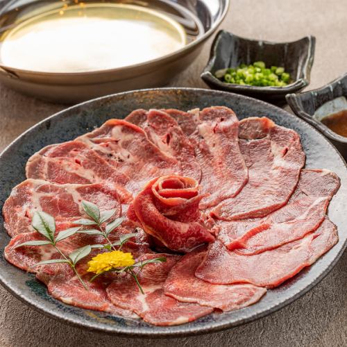 Grilled beef tongue shabu-shabu