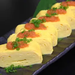 明太子卷蛋饼配明太子酱