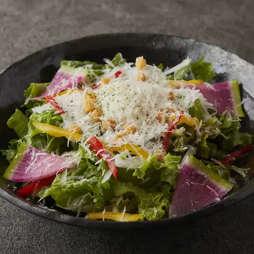 Warm ball Caesar salad