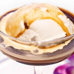 Coconut ice cream affogato (with coffee)