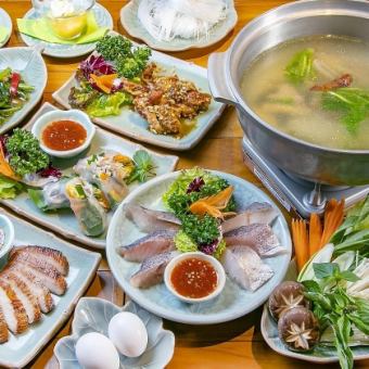Chef's Recommended Menu [Medicinal Thai Herb Hot Pot Course] Total 6 dishes 5,000 yen