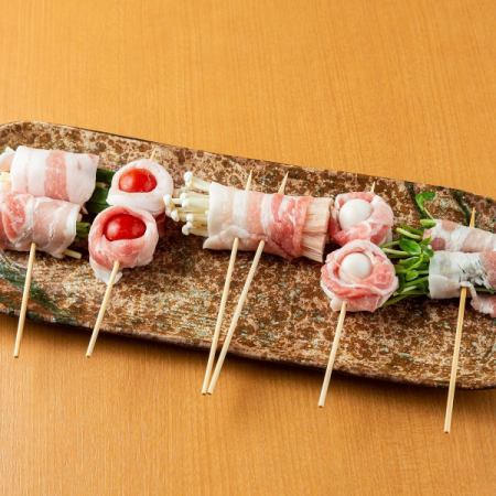 Assortment of 5 pork skewers from SE-RO
