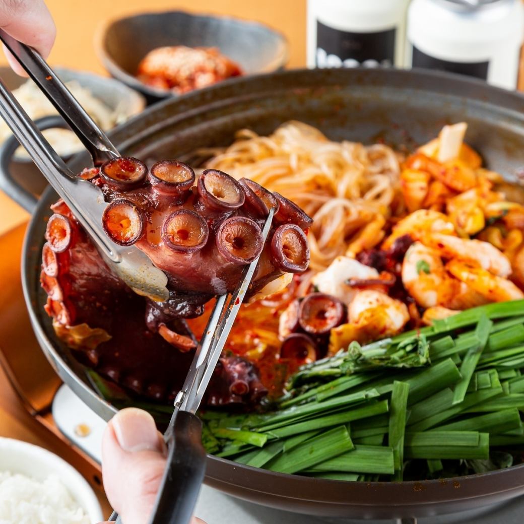 在韩国颇受欢迎的【Nakkopse套餐】5,500日元起，附赠无限畅饮！