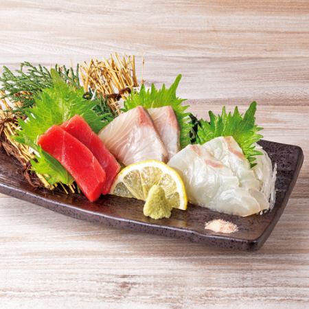 本まぐろ入り刺身3点盛合せ
