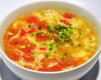 Tomato and egg soup / sunra soup / shark fin soup / seafood soup