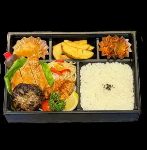 ポークステーキ&ハンバーグ弁当