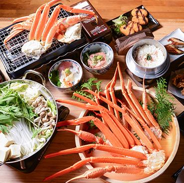 All-you-can-eat 136 items including snow crab, Japanese beef yakiniku, shabu-shabu and sukiyaki, sushi and seafood grill! 8000 yen ⇒ 7000 yen