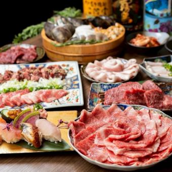 コスパ最高の一番人気♪黒毛和牛焼肉×贅沢逸品料理食べ放題 4500円