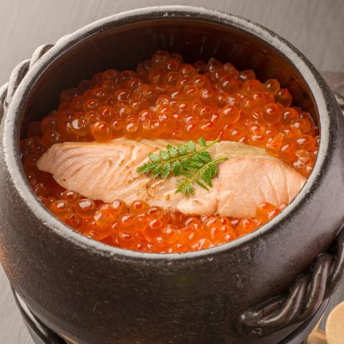 Homemade salmon roe rice