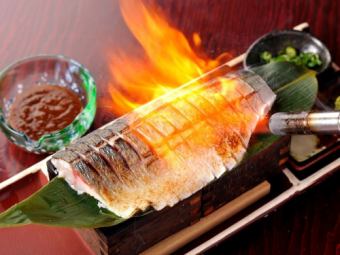 Grilled mackerel sashimi (half)