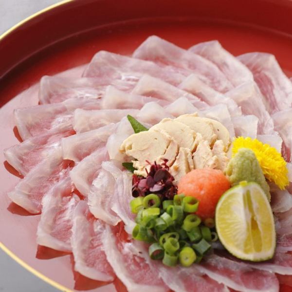 カワハギの薄造り