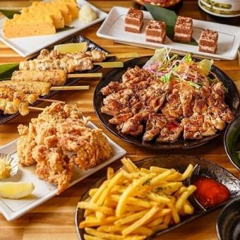 ◆2時間飲み放題【バカ盛りコース】唐ポテや焼きそばなど全てバカ盛り!《全6品》 4000円→3000円