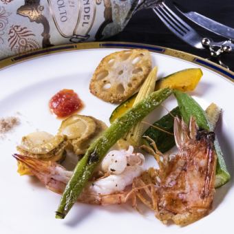[Most Popular] Choice of Kuroge Wagyu Beef Steak or Shrimp and Scallop Teppanyaki (8 dishes) ¥13,200 → ¥11,000