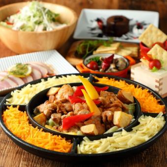 [Hannyeong Haseyo Korean Girls' Night Out Course] {3 hours all-you-can-drink x 6 dishes 4,000 yen} Cheese Dakgalbi and other popular Korean dishes