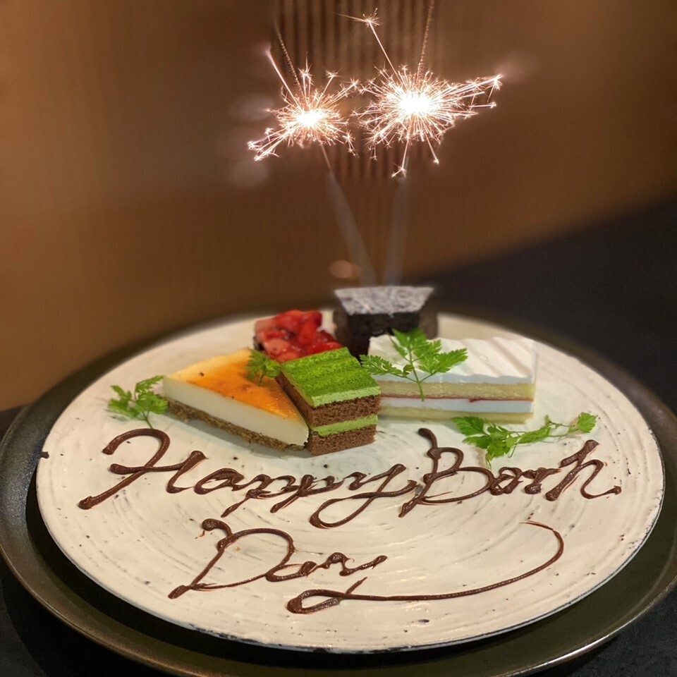 誕生日プレート(¥2000)でご用意可能!