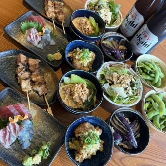 7～9月限定【 生ビールも♪2H飲み放題付】　全7品【暑い時期にぴったり☆夏コース】　6500→6000