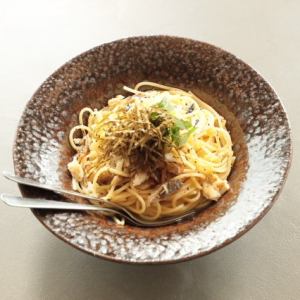 焼きサバペペロンチーノ