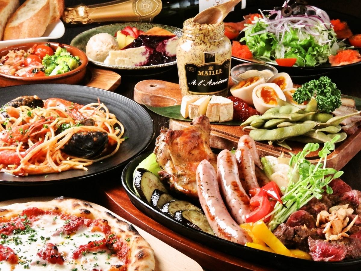 2 minutes walk from Himeji Station! Charcoal grilled Italian food, oven-baked pizza, and a choice of super hot ajillo