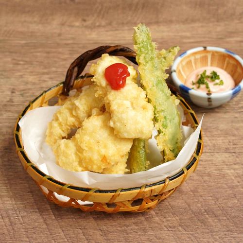 ハモと万願寺とうがらしの天ぷら