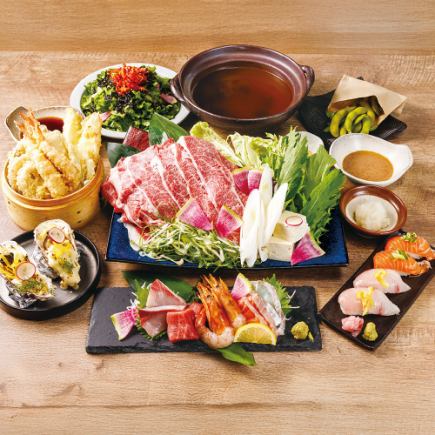 【120분 무제한 음료】흑모 일본소의 샤브샤브 코스