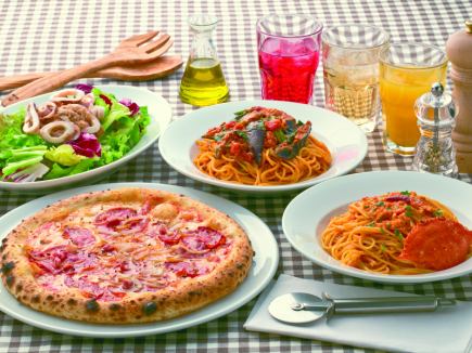【土日祝限定】選べるパスタとピザ♪ LUNCH BUFEET 3400円