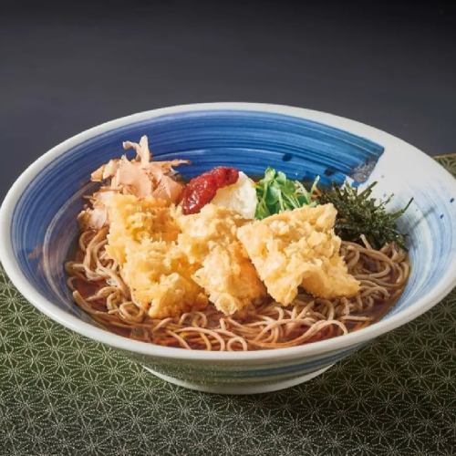 Chicken tempura and plum grated radish soba