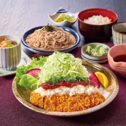 [Premium Pork Loin] Pork Cutlet Set Meal with Plum Grated Radish, Includes a Delicious Steamed Egg Custard