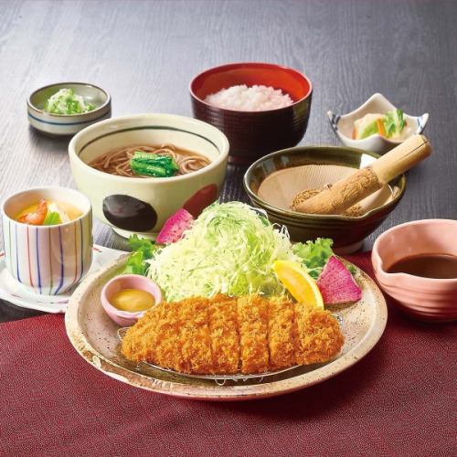 [Premium Pork Loin] Pork Cutlet Set Meal with a side of Chawanmushi (steamed egg custard)