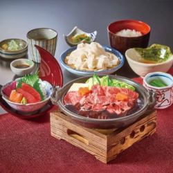 [Miyazaki Beef] Miso Sukiyaki and Sashimi Set Meal