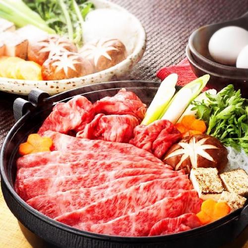 ★Luxurious sukiyaki made with domestic Wagyu beef