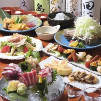 平日限定月、火、水、木、日生ビール付き2時間飲み放題！7品　お任せ5000税込コース