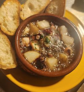 Octopus and potato ajillo