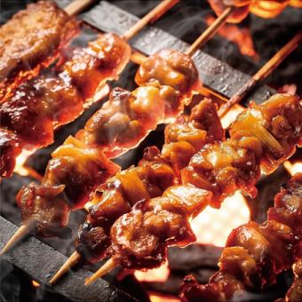 [HP Limited] Our highly recommended “Free-range chicken and fresh fish Yakitori artisan motsu-yaki course” 2.5 hours all-you-can-drink included (8 dishes) ¥4,500⇒¥3,500