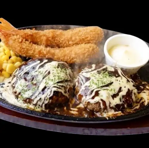 照り焼きガーリックマヨバーグ&エビフライ2尾