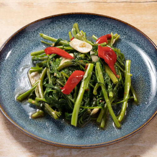 공심 채소 볶음 Stir-fried Chenese water spinach