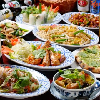 [Thai course] Cheese chicken steak and other popular Thai dishes, 8 dishes + 2 hours all-you-can-drink 4500 yen → 3500 yen