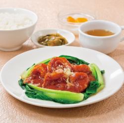 大海老チリソース定食