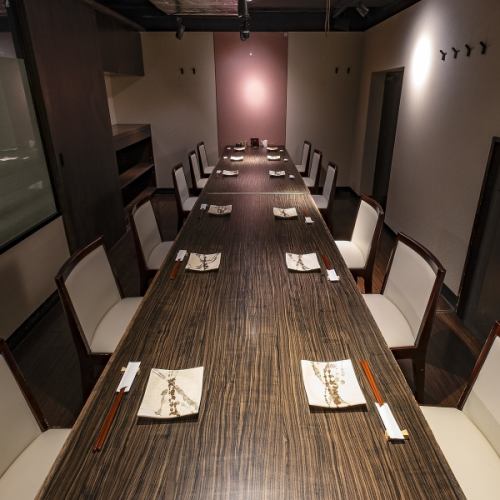 This is a private table seating area that can accommodate 8 to 12 people.