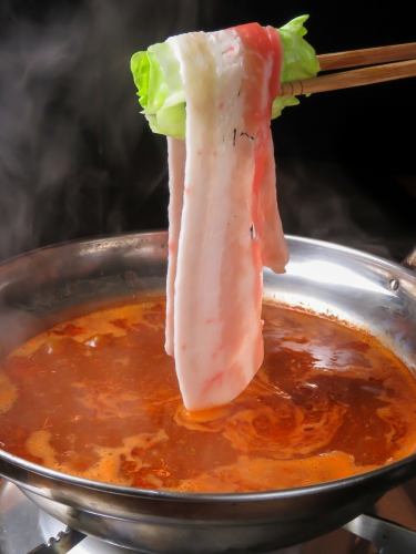 Lettuce Shabu with Homemade Red Spicy Soup