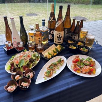【2025.6/2(月)～8/29(金)まで】2H飲み放題付 夏の着席コース4500円全6品　 (宴会/飲み会)