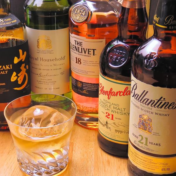 蘇格蘭威士忌，日本料理，美國料理，雞尾酒，葡萄酒，香檳，啤酒等各種庫存。