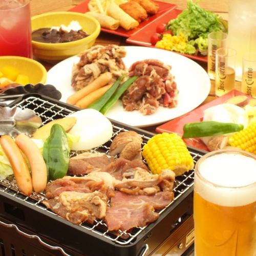 BBQセット＆ガーデンビュッフェ＆飲み放題★お一人様120分4900円　90分4400円（税込）
