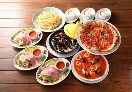 海の幸を使ったVANSAN定番のコース【Mare マーレ】フリードリンク2時間付3800円
